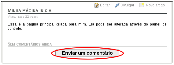 Caixa para comentários fechada