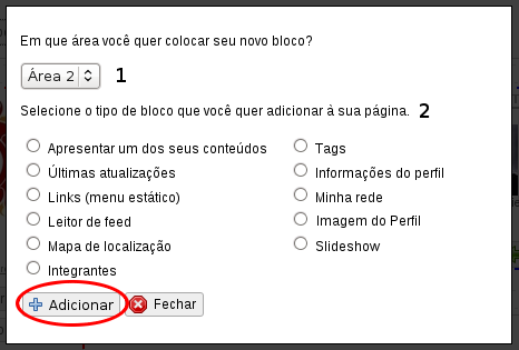 Adicionar um bloco