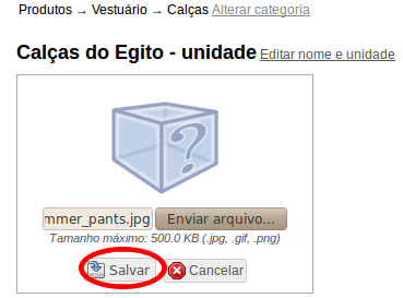 Formulário de alterar imagem