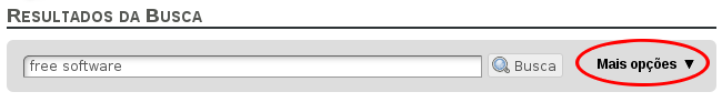 Mais opções na busca