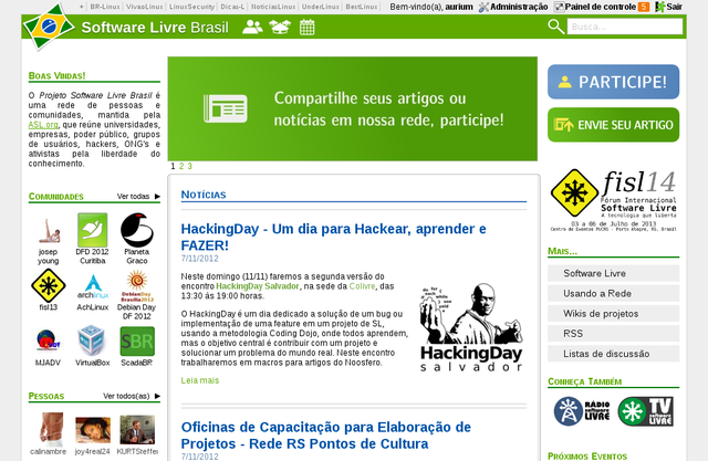 Hakingday v0.1 softwarelivre.org display