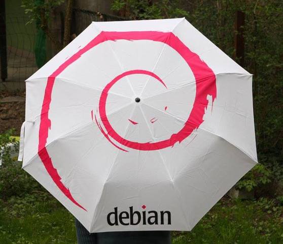 Debian guarda chuva display