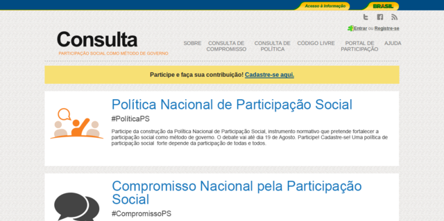 Portal da participacao social display