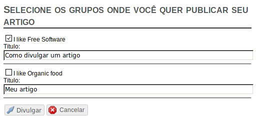 Escolha as comunidades