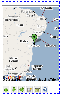 Bloco de mapa de localização