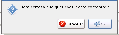 Confirmação de remover comentário